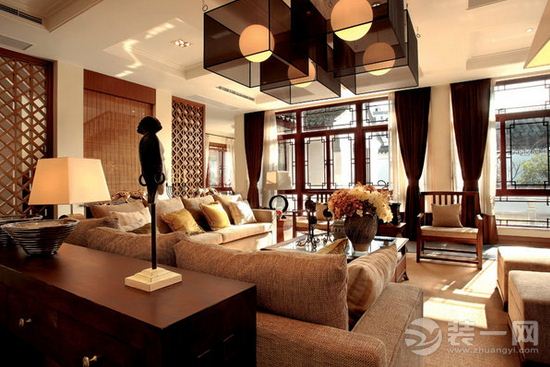 中式别墅客厅装修效果图